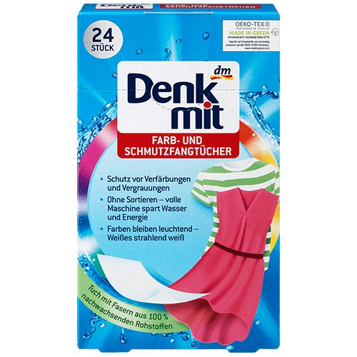 Абсорбуючі серветки для кольорових тканин DenkMit 24 шт