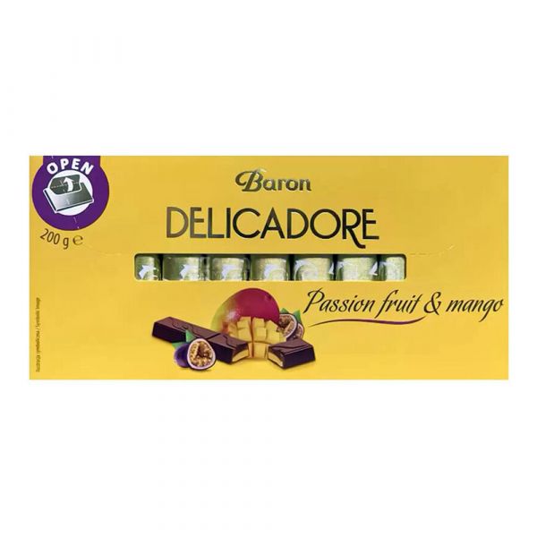 Шоколадні батончики зі смаком тропічних фруктів Delicadore 200г