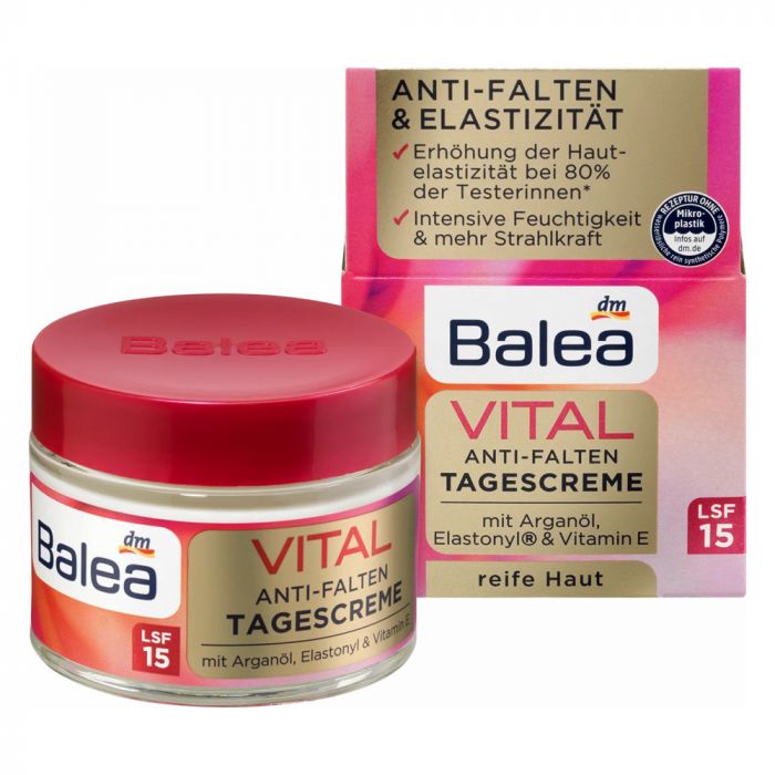 Денний крем для обличчя проти зморшок Balea Vital 50 мл