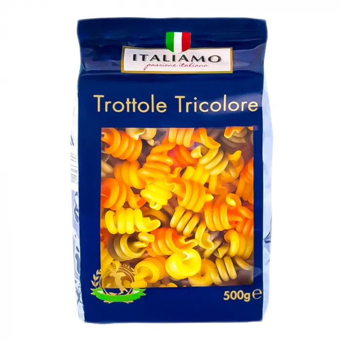 Макарони кольорові Italiamo tricolor trottole 500g