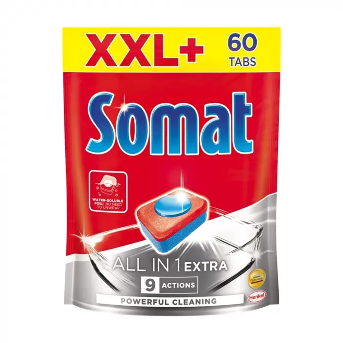 Таблетки для посудомийної машини Somat  All in One extra 60 шт