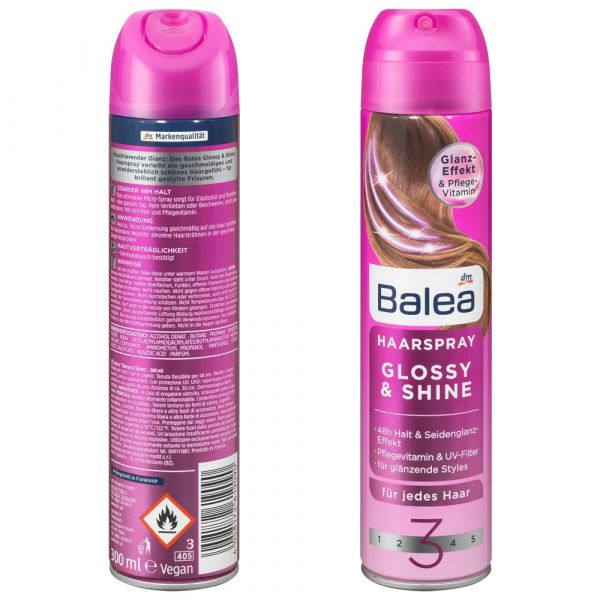 Лак для блиску волосся Balea Glossy & Shine 300мл