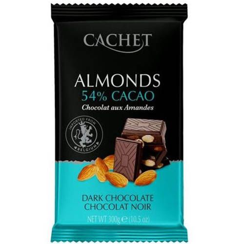 Шоколад чорний Cachet Мигдаль 54% 300 г