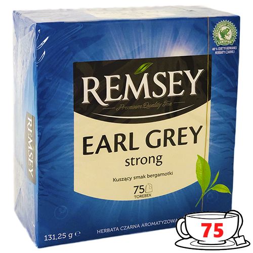 Чай чорний Remsey Earl Grey Strong 75 фільтр-пакетів