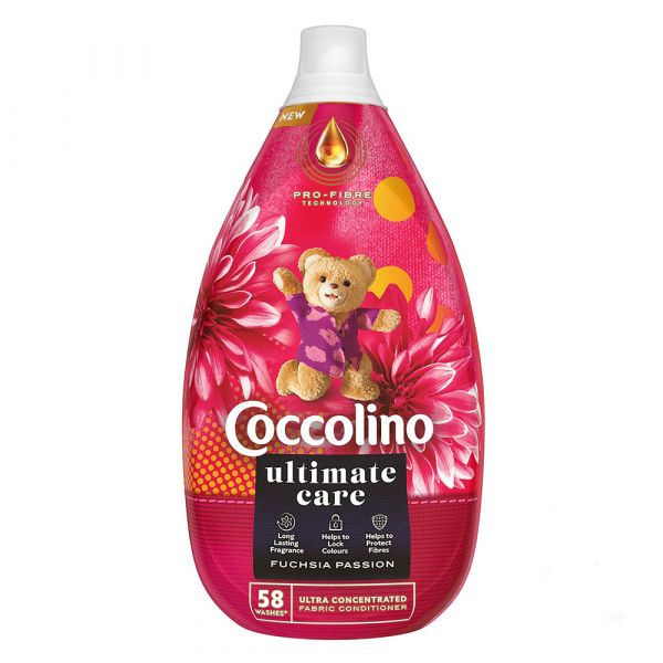 Парфумований кондиціонер для прання Coccolino Deluxe квітка фуксія 870 мл