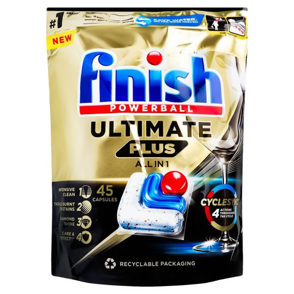 Капсули для посудомийних машин Finish Quantum Ultimate plus 45 шт