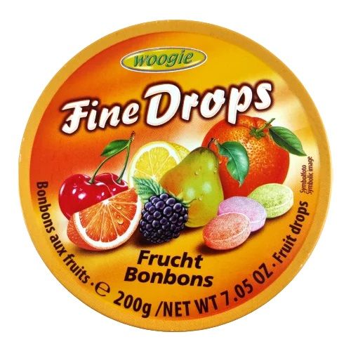 Льодяники Woogie Fine Drops фруктовий мікс 200g