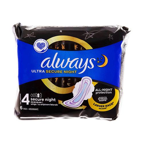 Нічні гігієнічні прокладки Always Ultra Secure Night (розмір 4) 6 шт