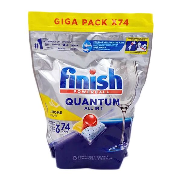 Капсули для посудомийних машин Finish Powerball Quantum All In 1 Lemon 74 шт