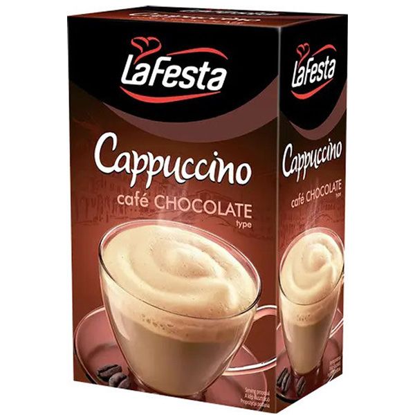 Кавовий напій La Festa Cappuccino зі смаком шоколаду 10*12,5 г