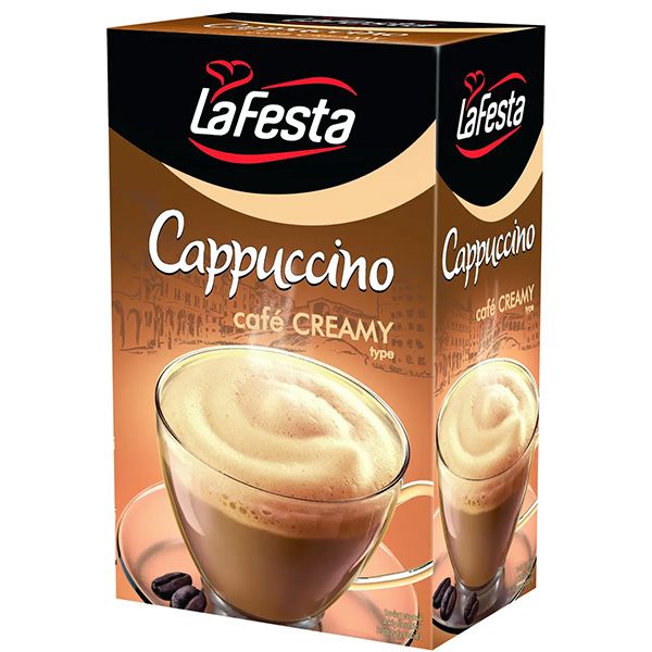 Кавовий напій La Festa Cappuccino зі смаком вершків 10*12,5 г
