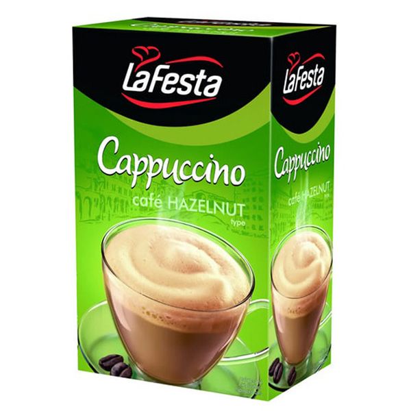 Кавовий напій La Festa Cappuccino з горіховим смаком 10*12,5 г