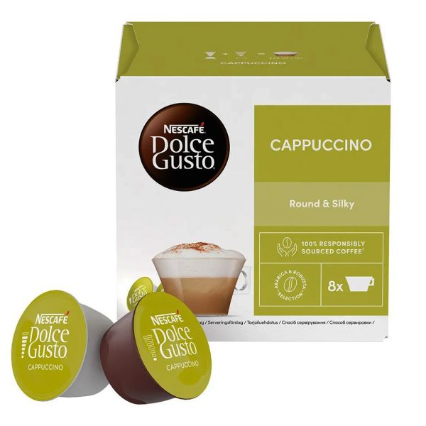 Кава мелена в капсулах Nescafe Dolce gusto Капучіно 8 порцій