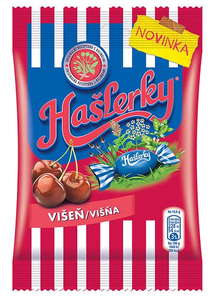М'ятні льодяники на травах зі смаком вишні Hašlerky VIŠEŇ 90 г