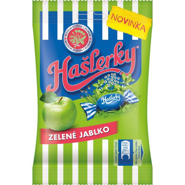 М'ятні льодяники на травах зі смаком яблука Hašlerky Green Apple 90 г