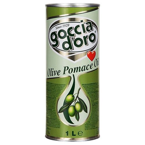 Оливкова олія рафінована в банці Goccia d'oro Olive Pomace Oil 1л