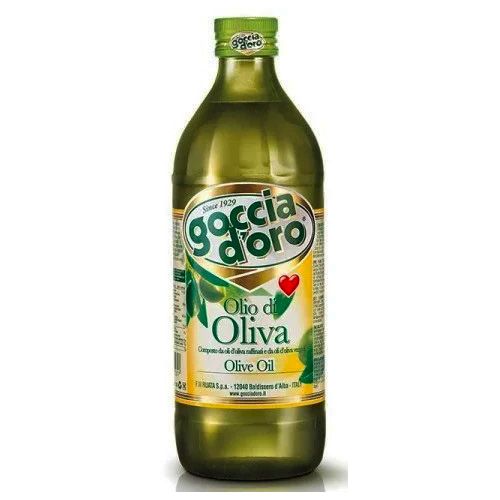 Оливкова олія рафінована в склі Goccia d'oro Olive Pomace Oil 1л