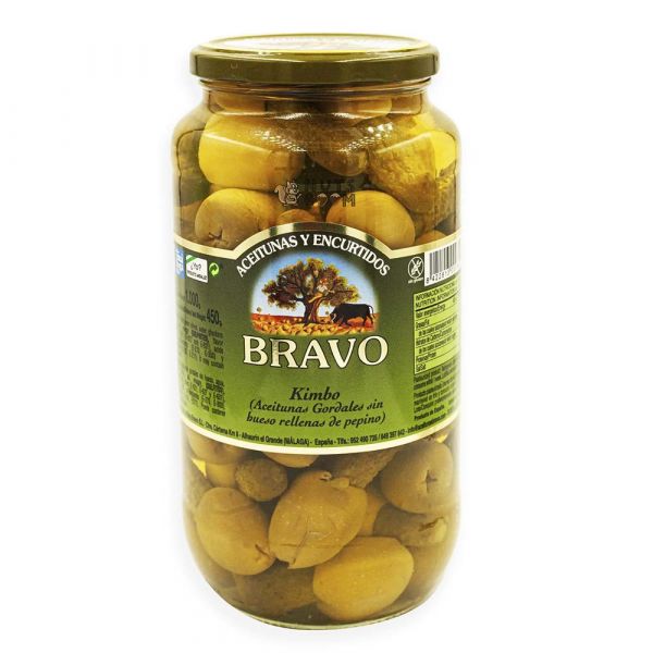 Оливки гордаль фаршировані корнішонами Bravo 1 кг
