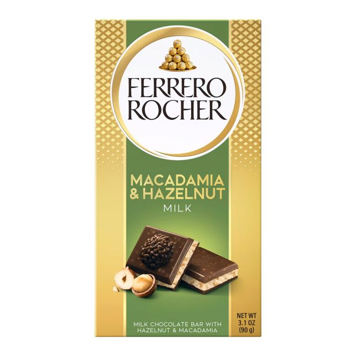 Молочний шоколад з фундуком та макадамією Ferrero Rocher 90 г