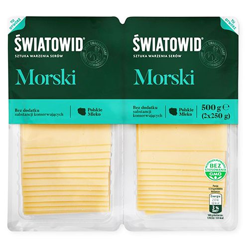 Сир нарізка Swiatowid Gouda або Morski 500 г (2*250 г)