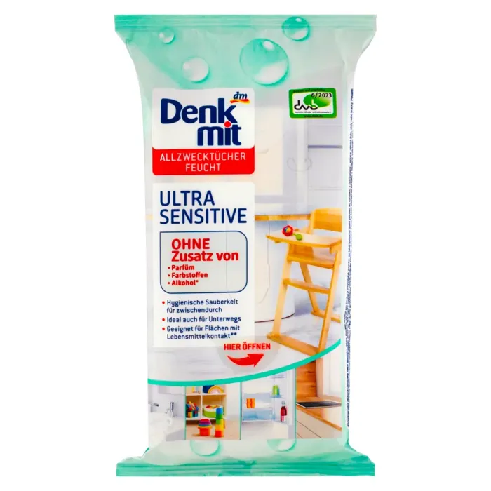 Вологі серветки для прибирання Denkmit Ultra Sensitiv 50 шт