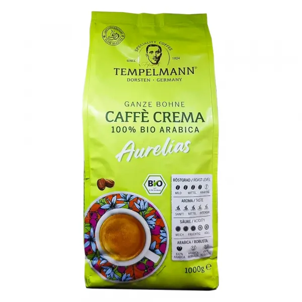 Кава в зернах Tempelmann Aurelias 100% біо 1 кг