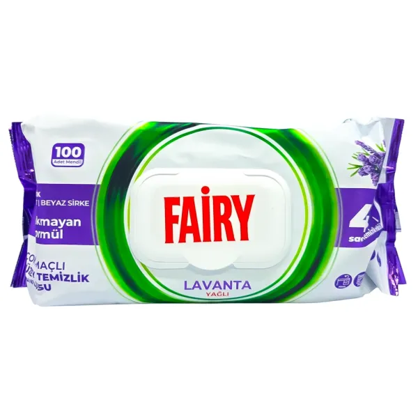 Вологі серветки для прибирання з ароматом лаванди Fairy Лаванда 100 шт