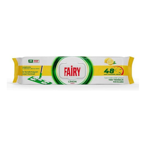 Вологі серветки для підлоги з ароматом лимона Fairy Цитрус 50 шт