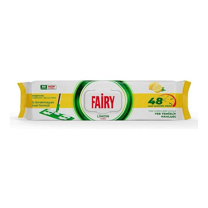 Вологі серветки для підлоги з ароматом лимона Fairy Цитрус 50 шт